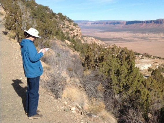 woman researcher in the field